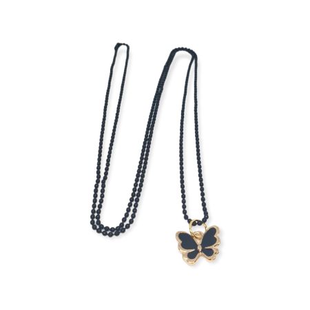 necklace with black butterfly
